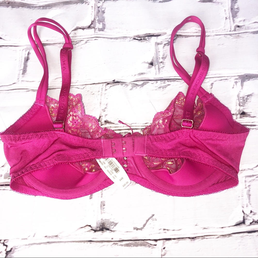 Victoria’s Secret pink unlined Demi bra size 34D - Picture 2 of 4